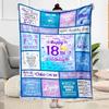 1pc Sweet 18th Birthday Celebration blanket Soft and Warm for Sofa Office Camping Travel Livingroom Great Gift for Friends and Family Comfortable