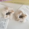 Sweet KT Cat Plaid Bow Plush Hair Clip - Cute Autumn/Winter Accessory