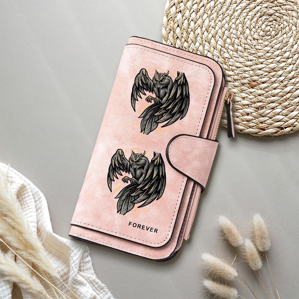 Gothic Owl Pattern Long Wallet Vintage PU Leather Card Holder Fashion Casual Forever Purse