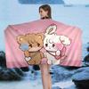 Cute M-Mikko I-Illustrations Bath Towel Microfiber Soft Water Absorbing Breathable For Girl Kids Decorative Cartoon Beach Towel