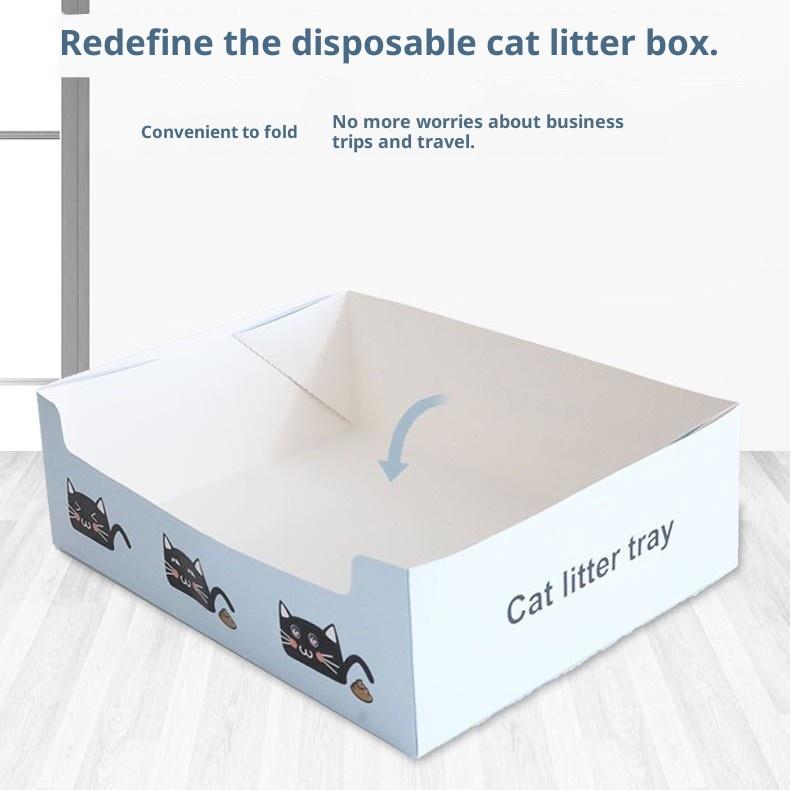 Disposable Cat Litter Box PP Waterproof Cat Toilet Oversized Folding Cat Portable Outdoor Temporary Car Box Cat Toilet Special