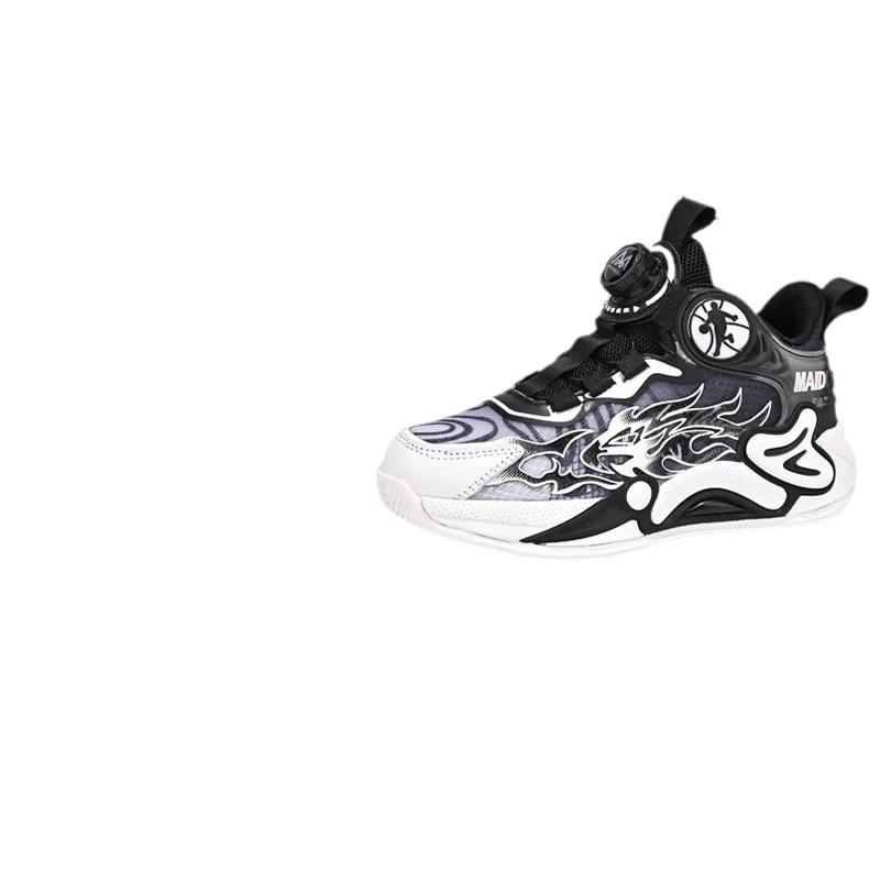 Boys Shoes 2025 Spring and Autumn New Children's Breathable Basketball Shoes Sports Shoes Middle and Older Children's Rotating Buckle Classmates Summe