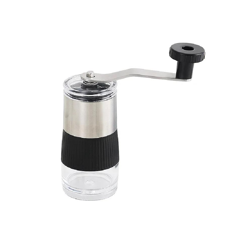 Nuovo mini agitatore manuale per macinazione dei chicchi di caffè in acciaio inossidabile con anima in ceramica, macchina per caffè visiva