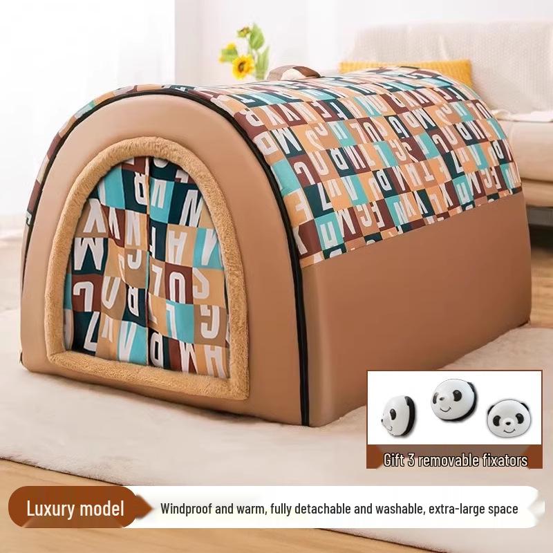 Doghouse Thickened Removable & Washable Large Dog Mat - Winter Warm Nest