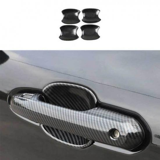 Carbon Fiber Outside Door Bowl Cup Cover Trim For Toyota Highlander 2020-2022 LE