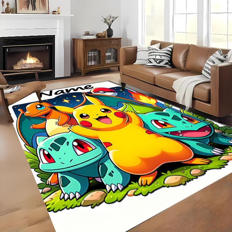 Custom personalization Pokémon Pikachu Area Rug - Perfect For Kitchen, Bathroom,Laundry Room Decor Large Size Available,Gift All Seasons