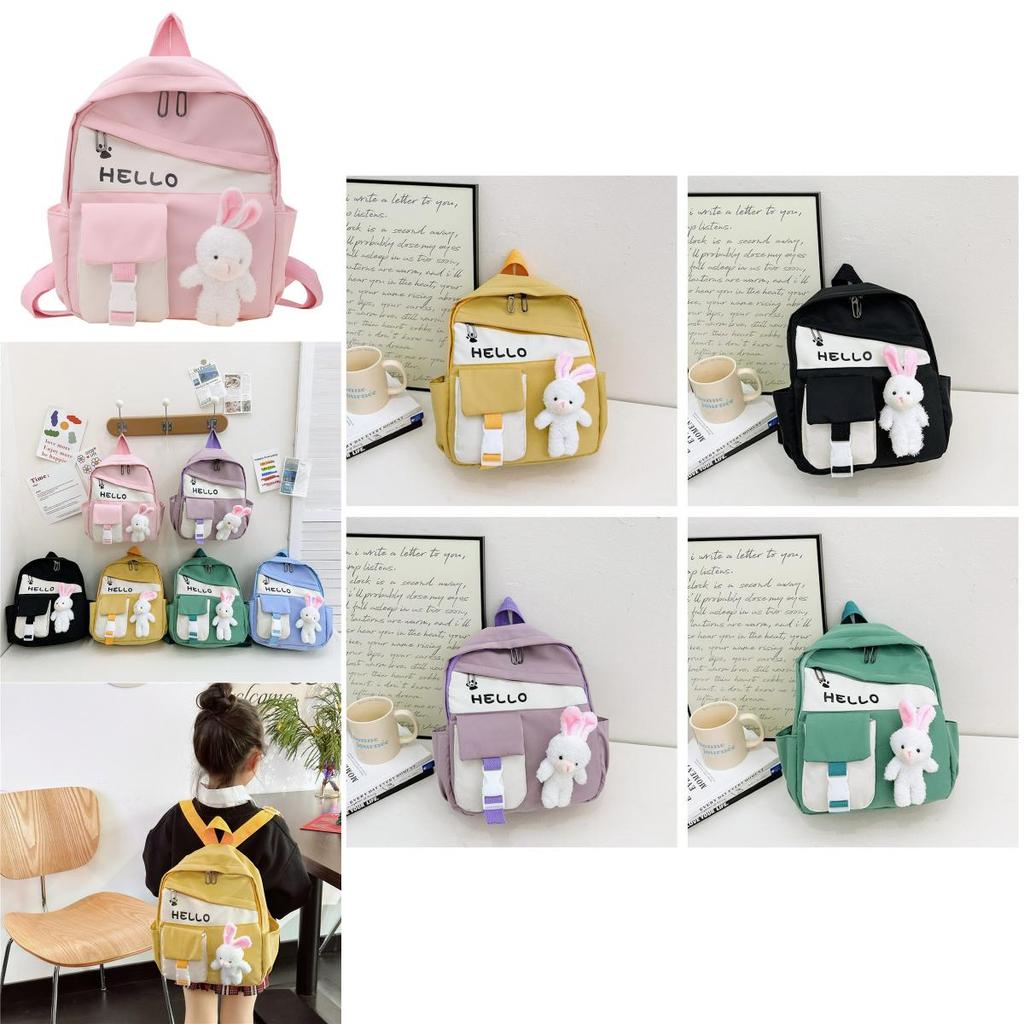 Cute Rabbit Design School Backpack For Girls Breathable Fabric Spacious And Fun