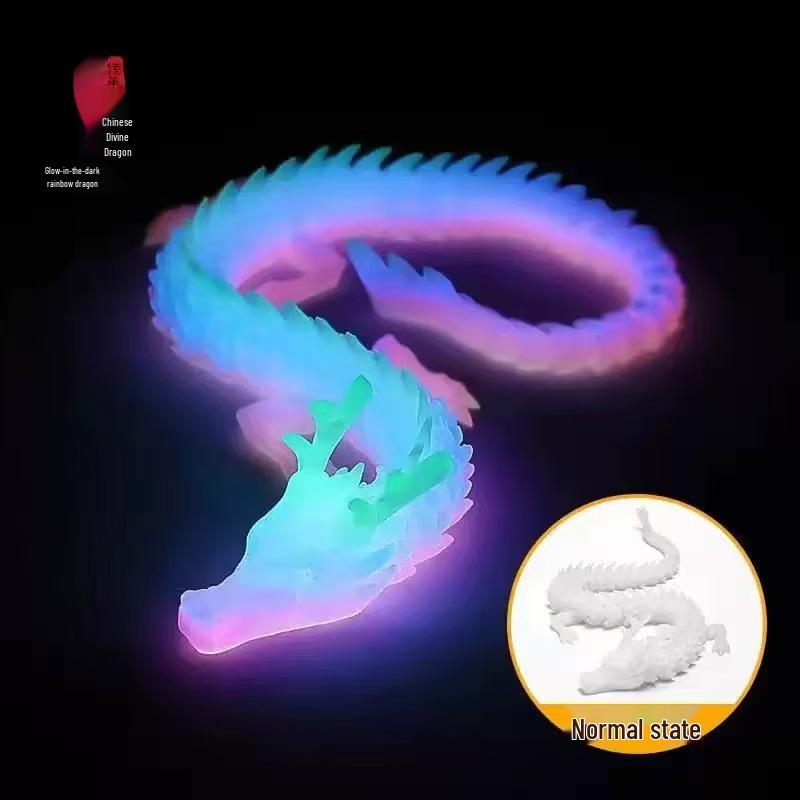 Articulated 3D Printed Chinese Dragon Figure Ornament for Kids