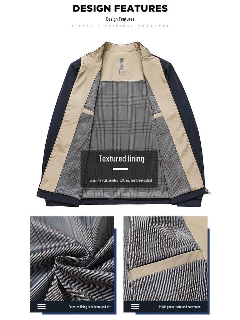 Men's Autumn High-End Business Casual Stand Collar Jacket