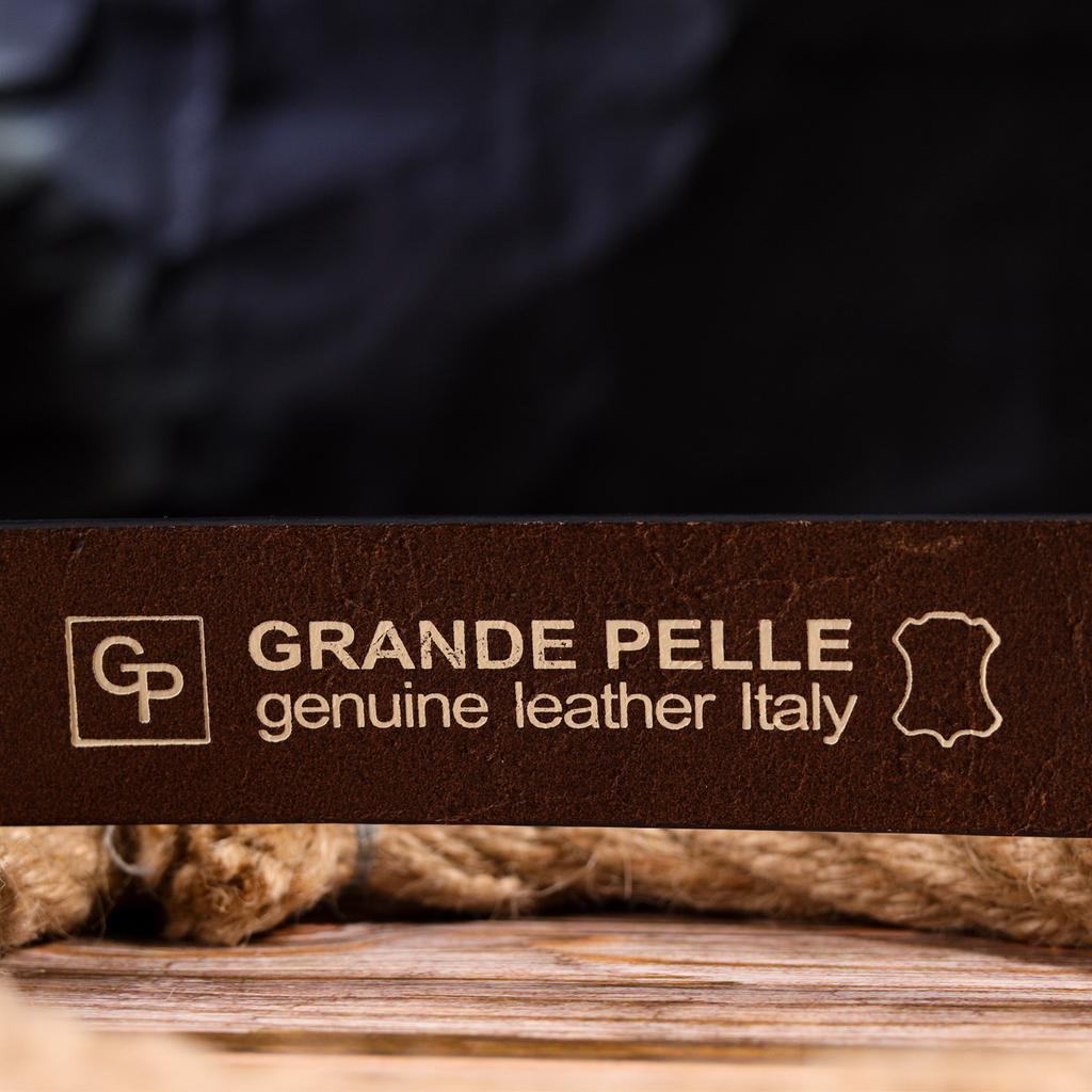 Ceinture de pantalon en cuir élégante pour hommes GRANDE PELLE Ceinture en cuir 21449 Marron