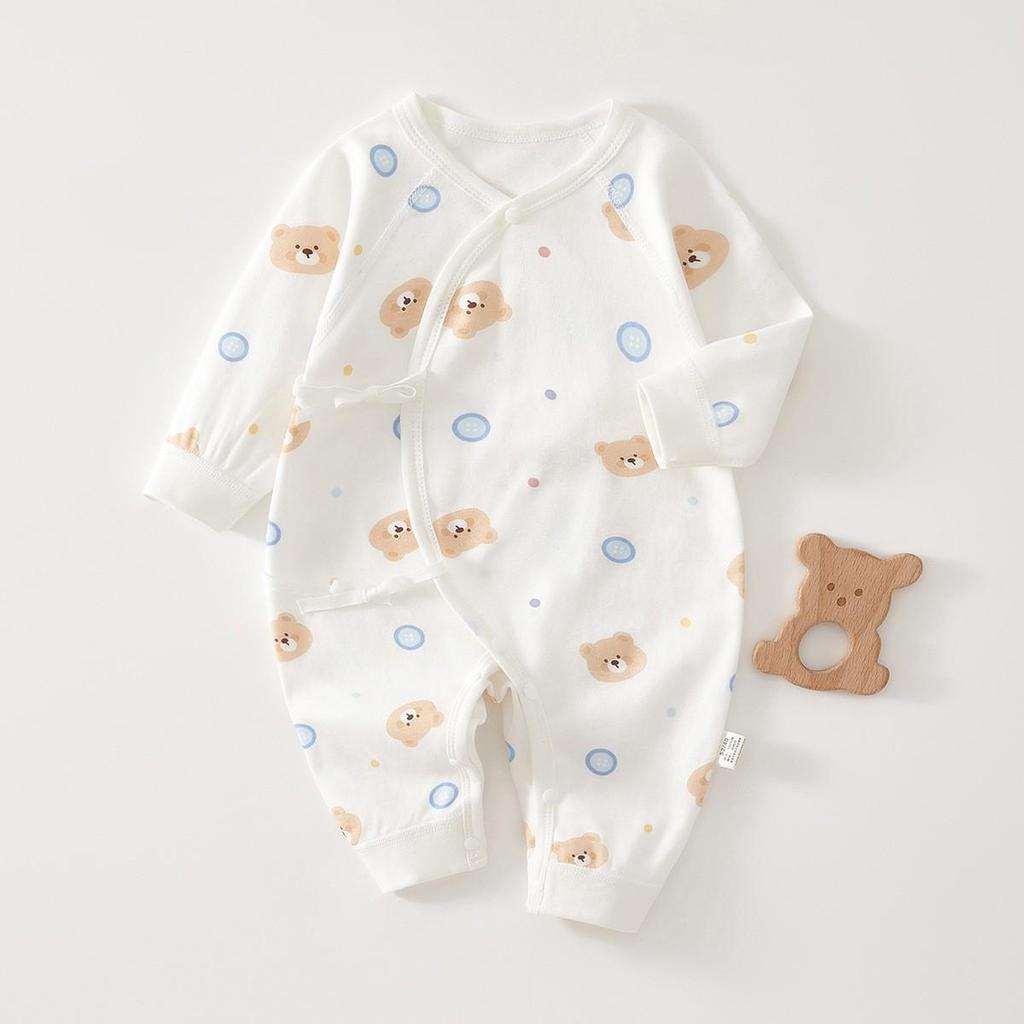 Neugeborenen Strampler aus reiner Baumwolle mit Schmetterlingsmotiv - Vier Jahreszeiten, Knochenloser Jumpsuit für Frühling & Herbst