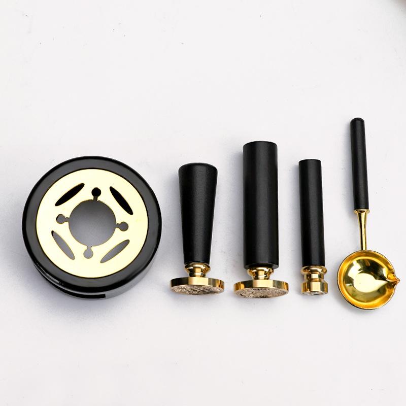 3PCS/Pack Wax Sealing Kit Melting Furnace Tool Wax Seal Warmer, Wax Seal Stamp Set with Wax Melting Spoon for Melting Wax Seal
