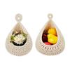 Kitchen Teardrop Hanging Baskets Wall Hanging Baskets Handwoven Hanging Plant Basket Decor for Vegetable Potato Storage