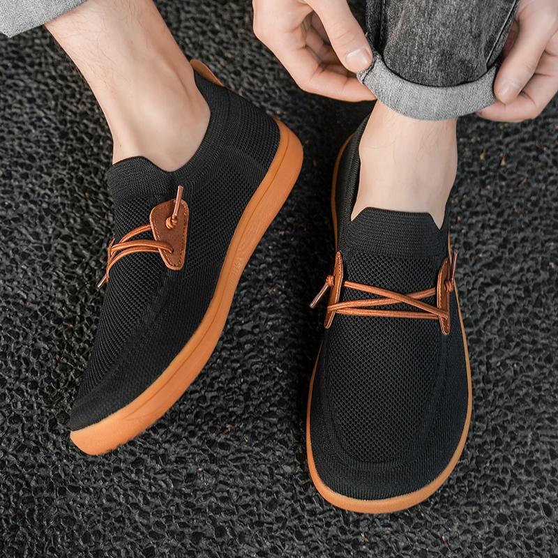 New Spring Men Casual Shoes Wide Toe Soft Loafers Comfortable Men's Driving Shoes Quality Mesh Flat Moccasins Men's Sneakers