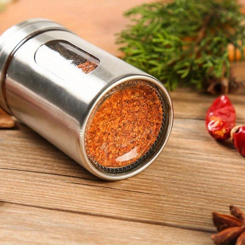 1PC Stainless Steel Seasoning Bottle for Home Outdoor BBQ Pepper Shaker Spice Jar Toothpick Holder Kitchen Tools