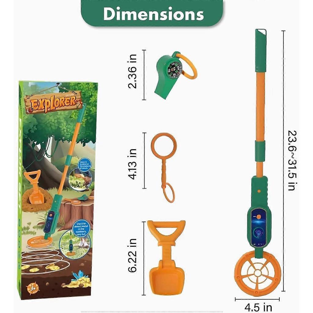 Lightweight Adjustable Kids Metal Detector (60-80cm) - Gold & Treasure Detector for Ages 3-12, Portable Outdoor Exploration Toy, Educational Interacti