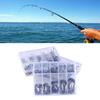 100/500pcs Steel Barbed Fish Hooks Replacement Eyed Sea Fish Hooks Rustproof Carp Circle Hooks Baits Holder Hooks