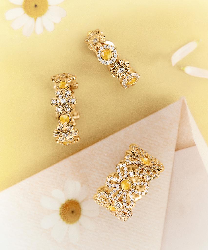 Lola Rose Daisy Citrine Gemstone Women'S Cubic Ring