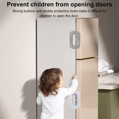 Child Safety Refrigerator Lock Self-adhesive Multi-Purpose Drawer Cupboard Oven Fridge Door Baby Proof Latch Lock Child Proofing Safety Buckle