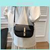 Simple Minimalist Pu Leather Saddle Bag With Stitching Details And Polyester Lining