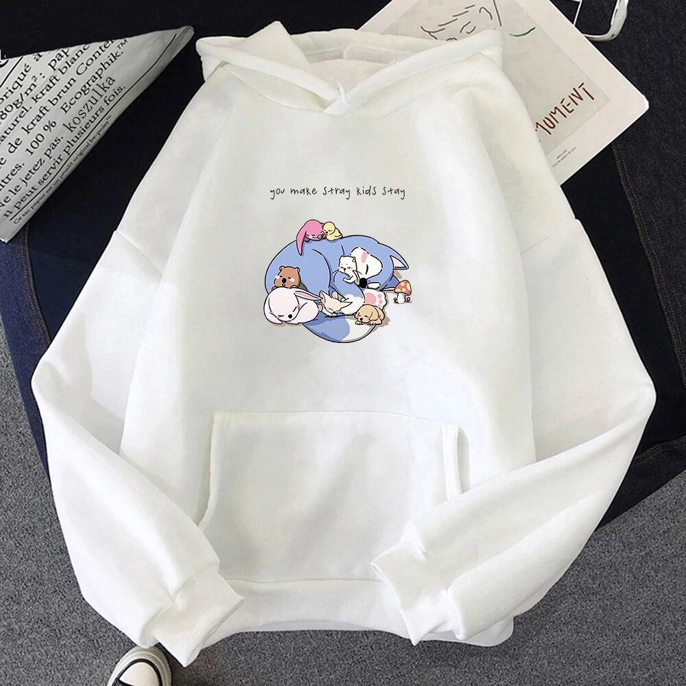 

Kpop Skzoo Stray Hoodies Милі K-pop Жінки Kawaii Streetwear Harajuku Осінь Зима Теплі світшоти Подруга Подарунки Пуловери S