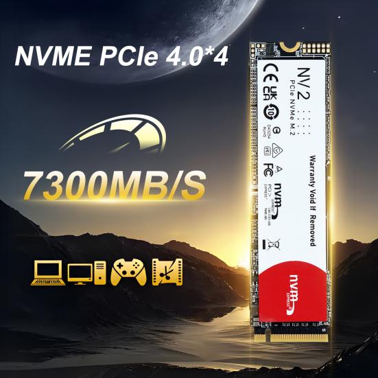 PCIe 4.0 M.2 NVMe SSD Prędkość Do 7300MB/s Odczyt 6800MB/s Zapis 64/128/256GB 3D NAND PC Laptop Komputer Stacjonarny Wewnętrzny Gamingowy Dysk SSD
