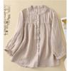 Women's Versatile Spring/Summer Cotton Linen 3/4 Sleeve Loose Casual Cardigan Shirt