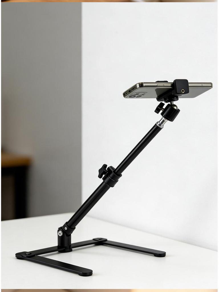 Adjustable Multi-Functional Fill Light & Phone Holder for Live Broadcast & Overhead Shooting
