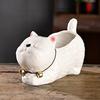 Ceramic Animal Plant Pot Cute Kitty Flowerpot with Drainage Hole Decorative Sheep Pig Planter for Succulents Home Room Office Desk Decor