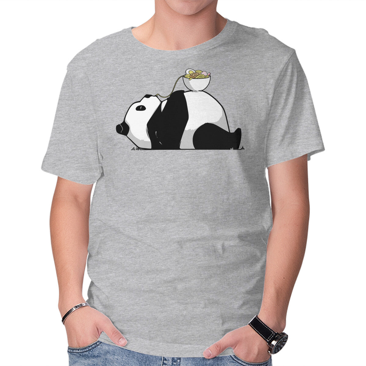 Unisex Crew Neck T-Shirt Noodle Mood Graphic Short Sleeve Casual Tee S