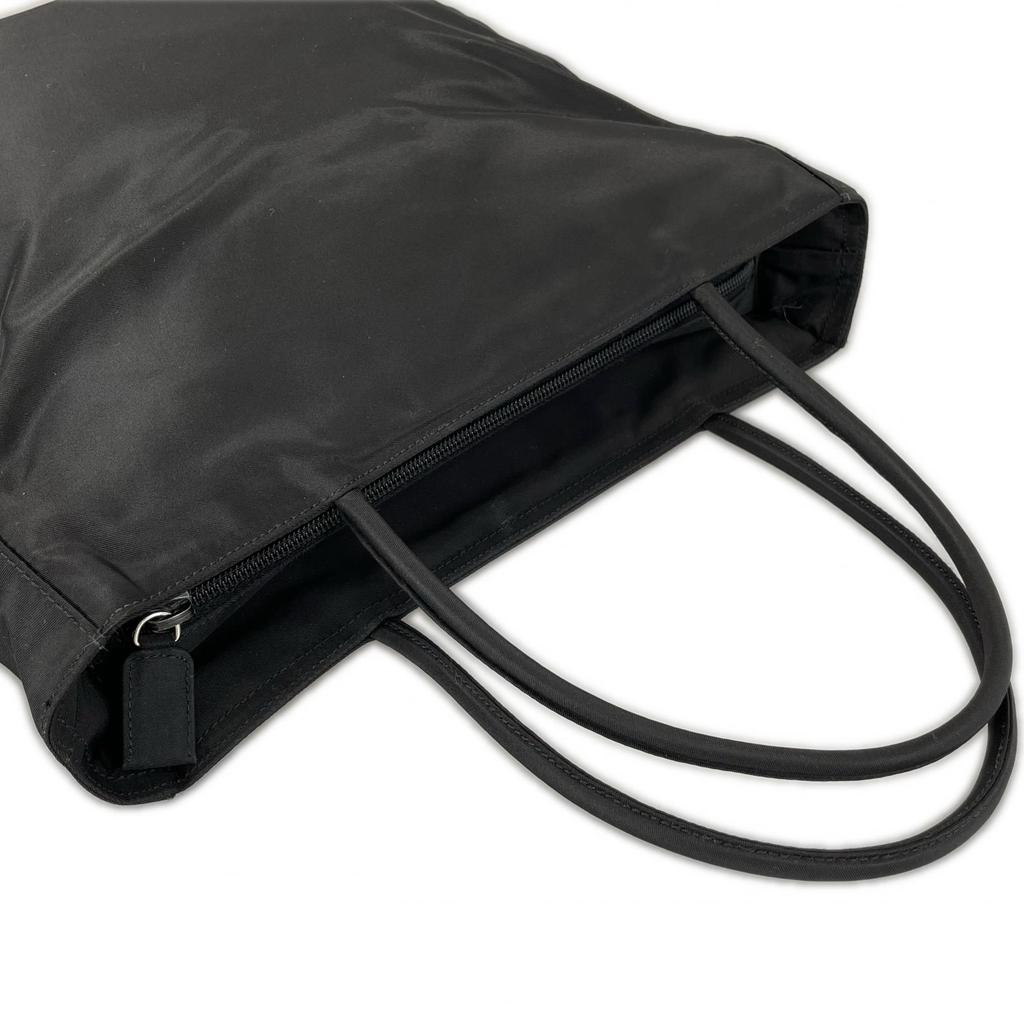 PRADA Triangle logo Tote Bag black Women used