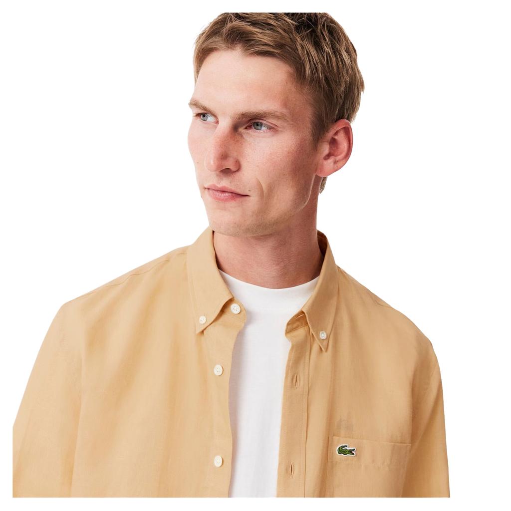 Lacoste Mens Logo Linen Shirt