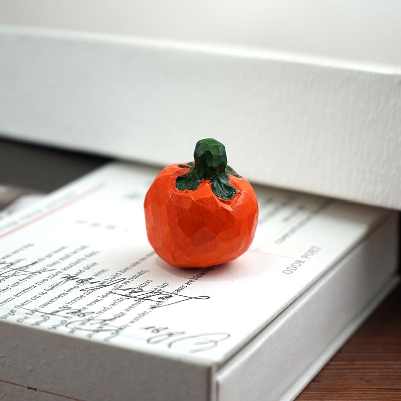 Wooden Carving Persimmon Ornament Cute Creative Lucky Decoration Birthday Gift Shi Shi Ru Yi