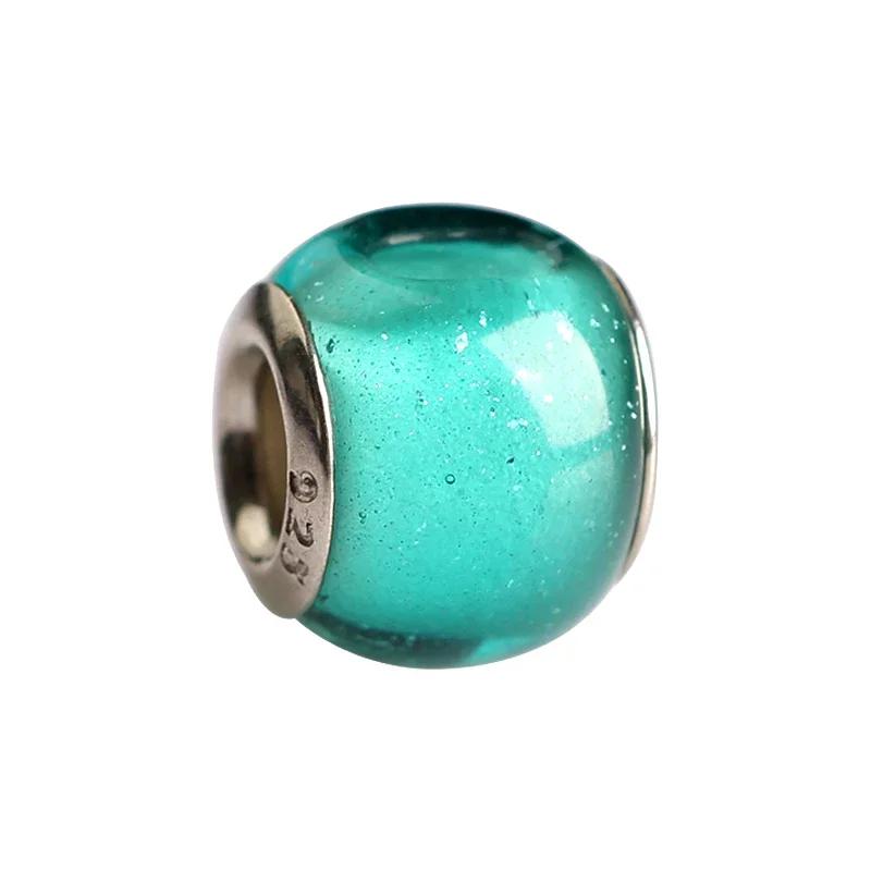 Copper Pink Flower Murano Glass Beads Charm Fit Original Bracelet Necklace Faceted Murano Diy Women Luxury Jewelry