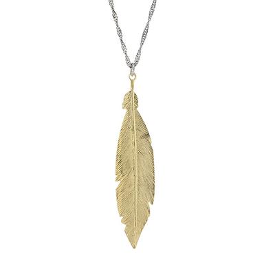 [R4954] - Silver 'Navajos' Handcrafted Necklace with Gold and Silver Plating (rhodium) - 60x15mm