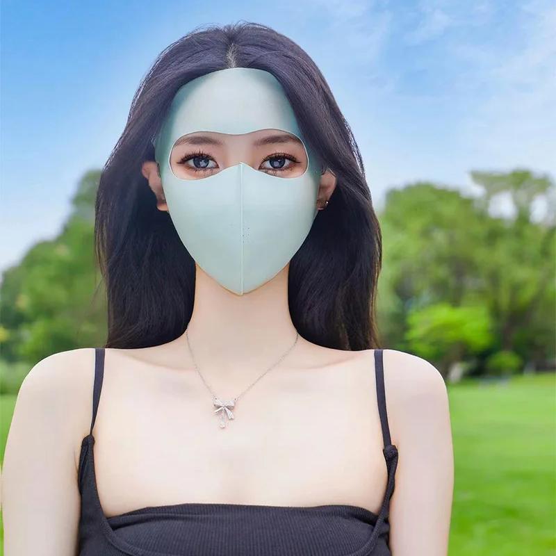 Sunscreen Mask for Women In Summer UV Protection Sunshade Ice Silk Face Mask Facial Face Mask Gini Protective Stereoscopic Mask