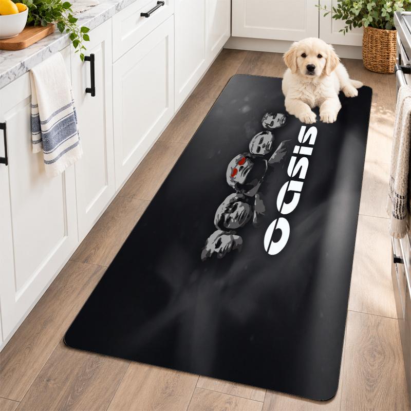 Flannel Kitchen Mat Oasis Soft Area Rug Non Slip Floor Carpet Home Decoration