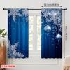 2pcs  2D plane printing Contemporary Curtains Blue Pattern Polyester Fabric (without rod) Festive Use for Bedroom   Living Room