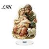 Rotating Angel Figurines Christmas Acrylic 360 Degree Ornament, Double-sided HD UV Printed Religious Theme Gifts 2D Decorative Item for Holiday