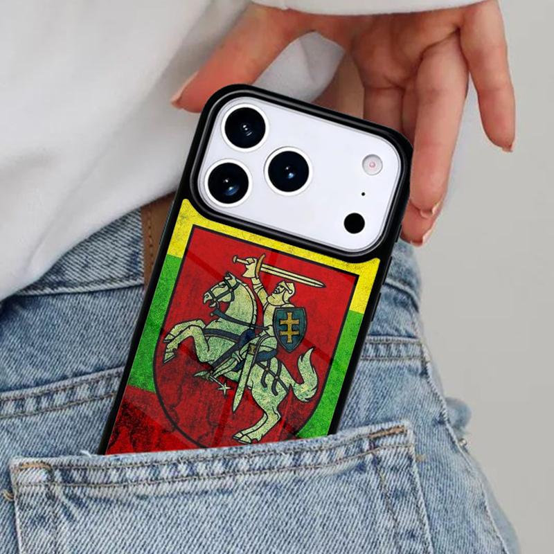 Vintage Lithuania Lithuanian Flag Phone Case for iPhone 17ProMax 12 13 14 15 16e 17 Pro Max Plus Air Cover