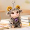 Cute Vinyl Face Plush Sheep Keychain Bag Charm Zoo Animal Doll Pendant Soft Stuffed Toy Accessory