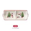 Nordic Creative Christmas Ceramic Divider Plate Embossed Christmas Snowman Ceramic Tableware Christmas Ornaments Kitchen Dish