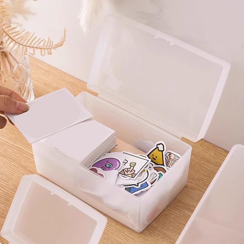 White & Transparent Desktop Storage Box Pos Collection Box Jewelry Container Id Card Organizer