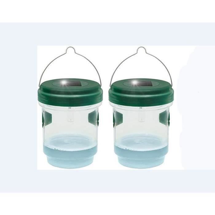 Piège à Mouche - IY16834 - Solaire avec Lumière LED - 2pcs - Vert - Anti-Insectes