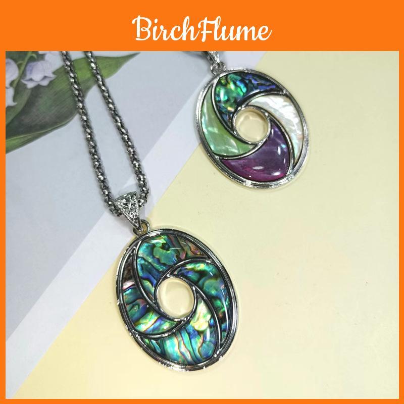 Shell Inlay Geometric Pendant Necklace With Diy Charm For Fashion Enthusiasts
