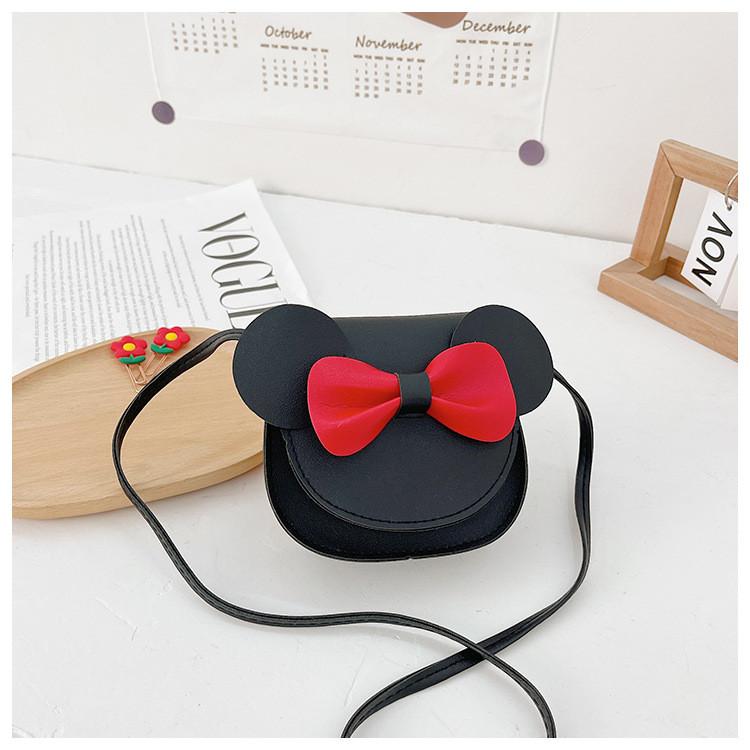 Bow Solid Color Girl Baby Shoulder Purse Simple Cute Flower Details Casual Wear