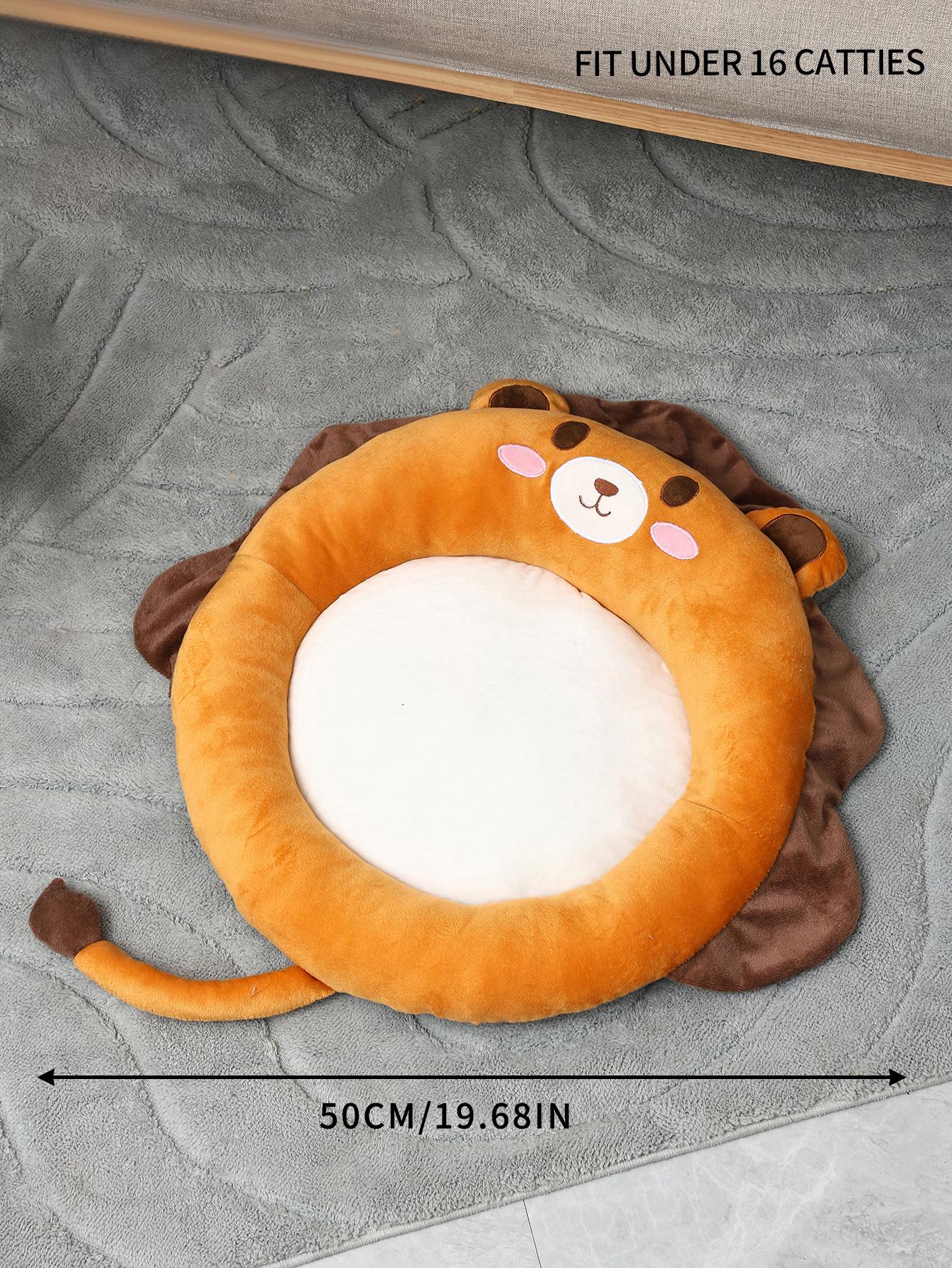 

Cute Lion Cartoon Cat and Small Dog Cushion Bed, 19.68in, Anti-Slip & Water-Resistant Bottom, Super Soft Durable Fabric оранжевый