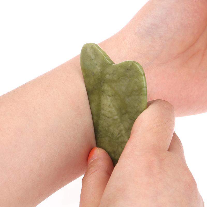 Natural Gua Sha Stone, Rose Quartz Jade Heart Shaped Face Massage Board Skincare Tool