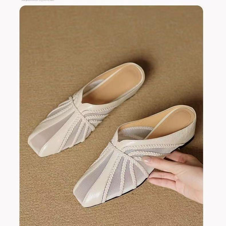 Женские летние дышащие босоножки-мюли с сетчатыми вставками и открытым носом на танкетке обеспечивающие прохладу и комфорт с внутренней скрытой танкеткой 40 1690₽