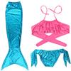 Mermaid Swimsuit Girls Middle School Elder Princess Split Skirt Elementary School Mermaid Baby Three-Piece Set